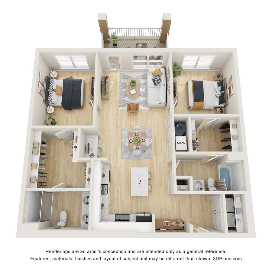 2B1 floor plan