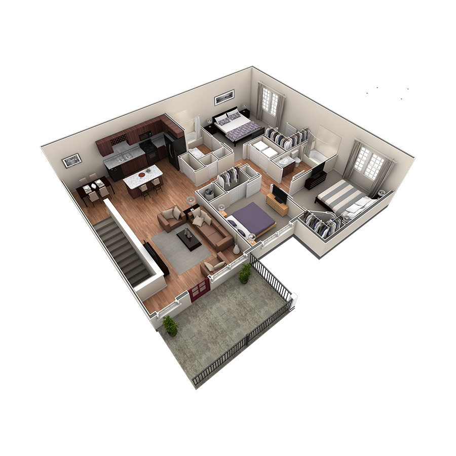3 BR Grand Overlook floor plan