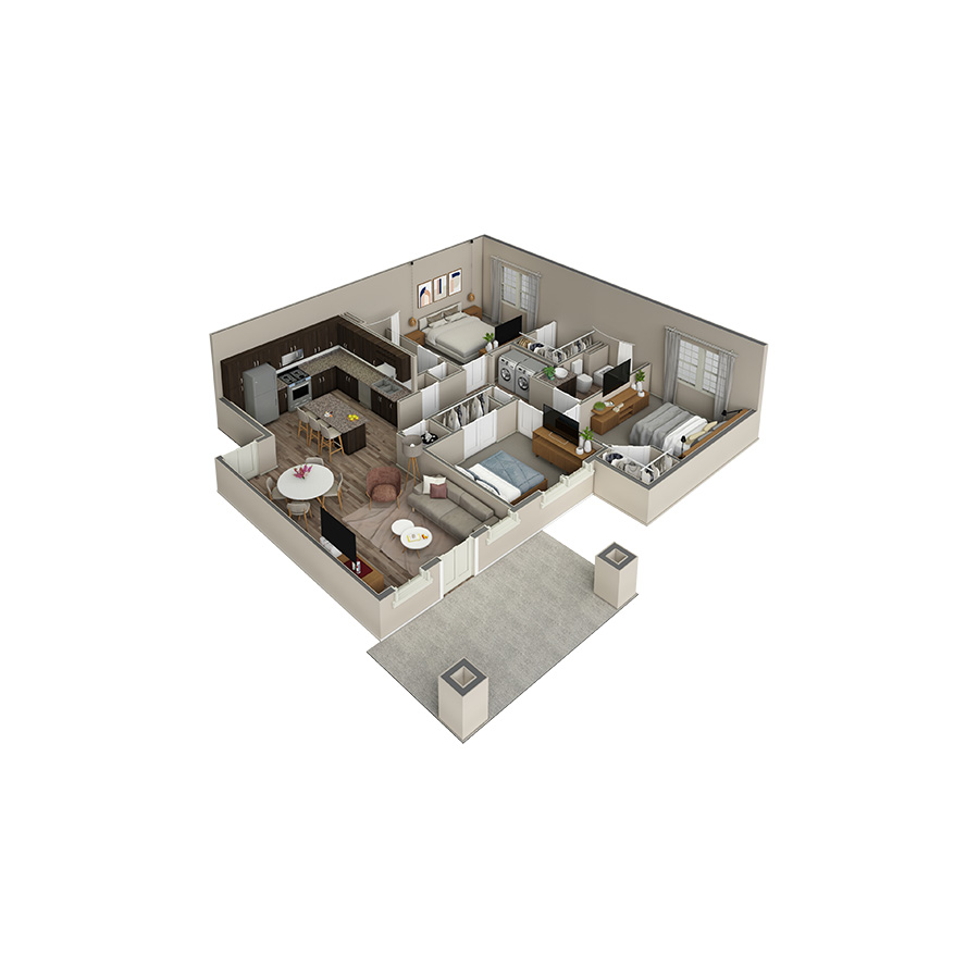 3 BR Haven Overlook floor plan