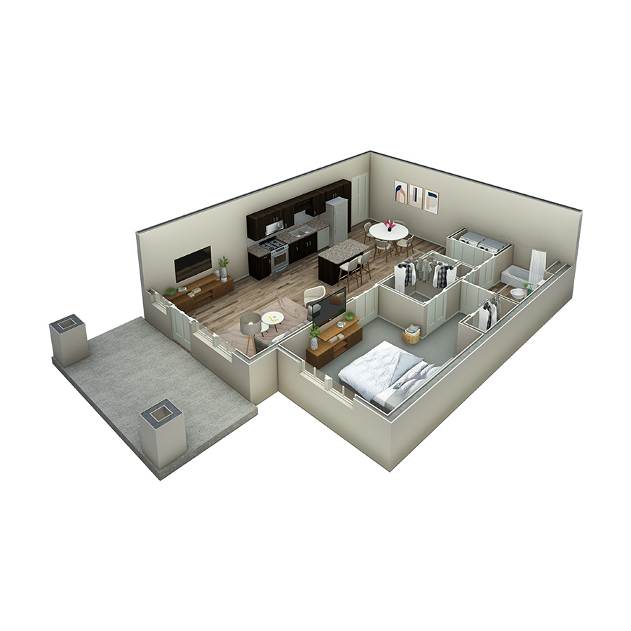 1 BR Vue Summit floor plan