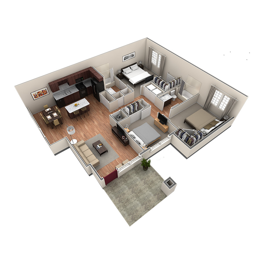 3 BR Grand Courtyard floor plan