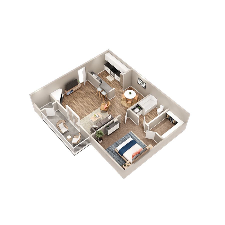 1 x 1 - Brooke floor plan