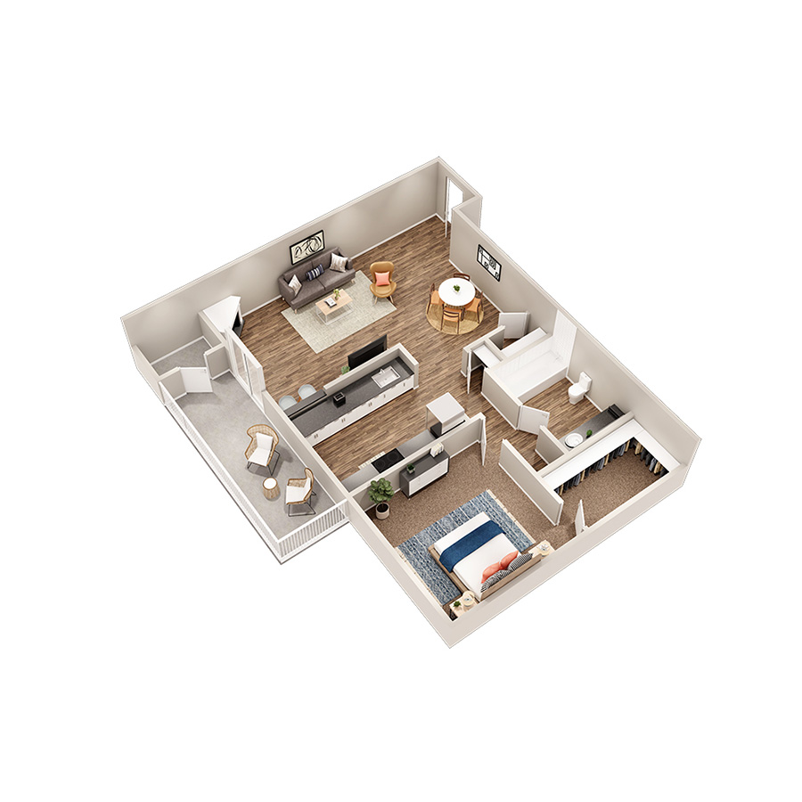 1 x 1 - Camelia floor plan