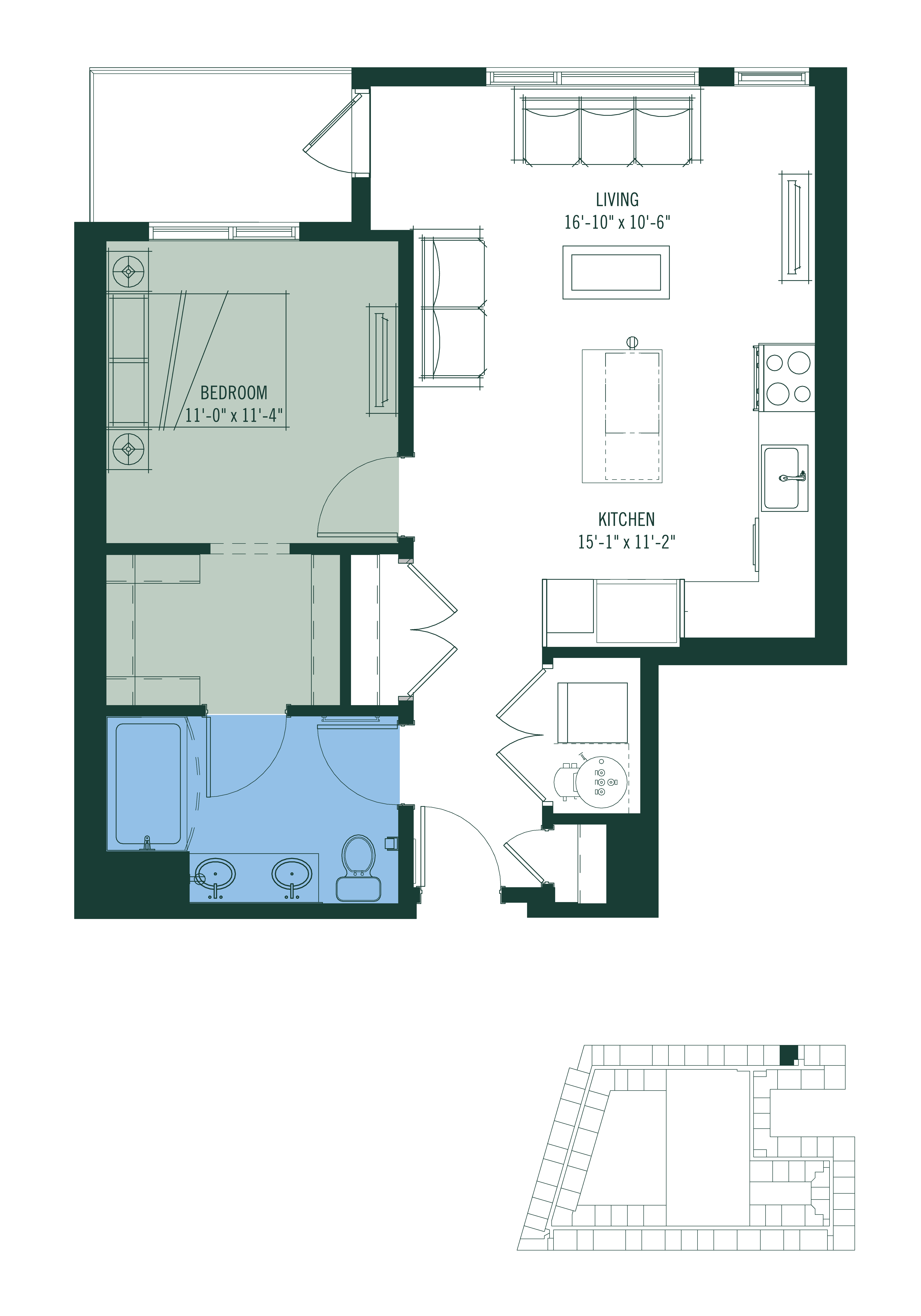 1 Bed/1 Bath-A2 floor plan