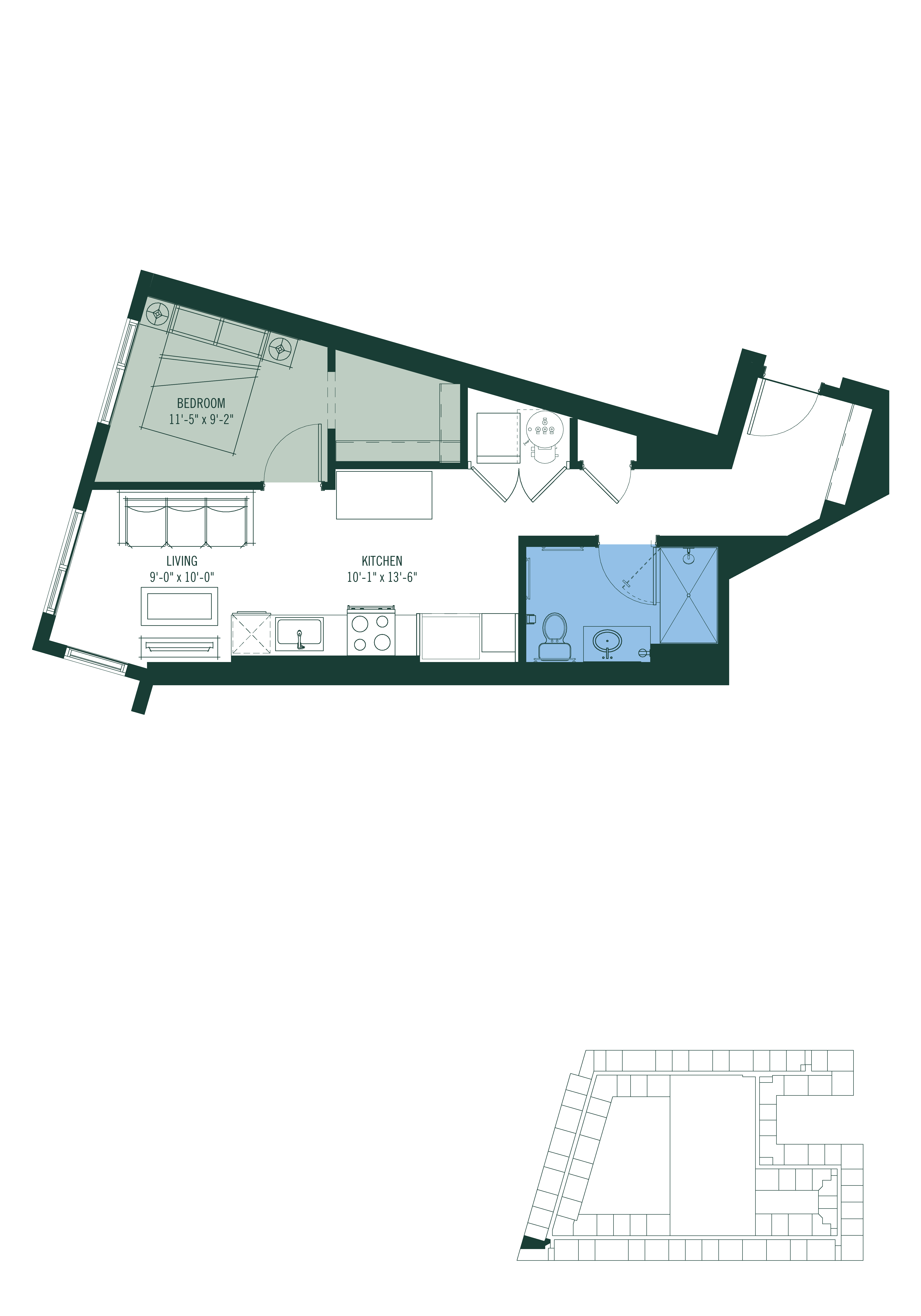 1 Bed/1 Bath-A6 floor plan
