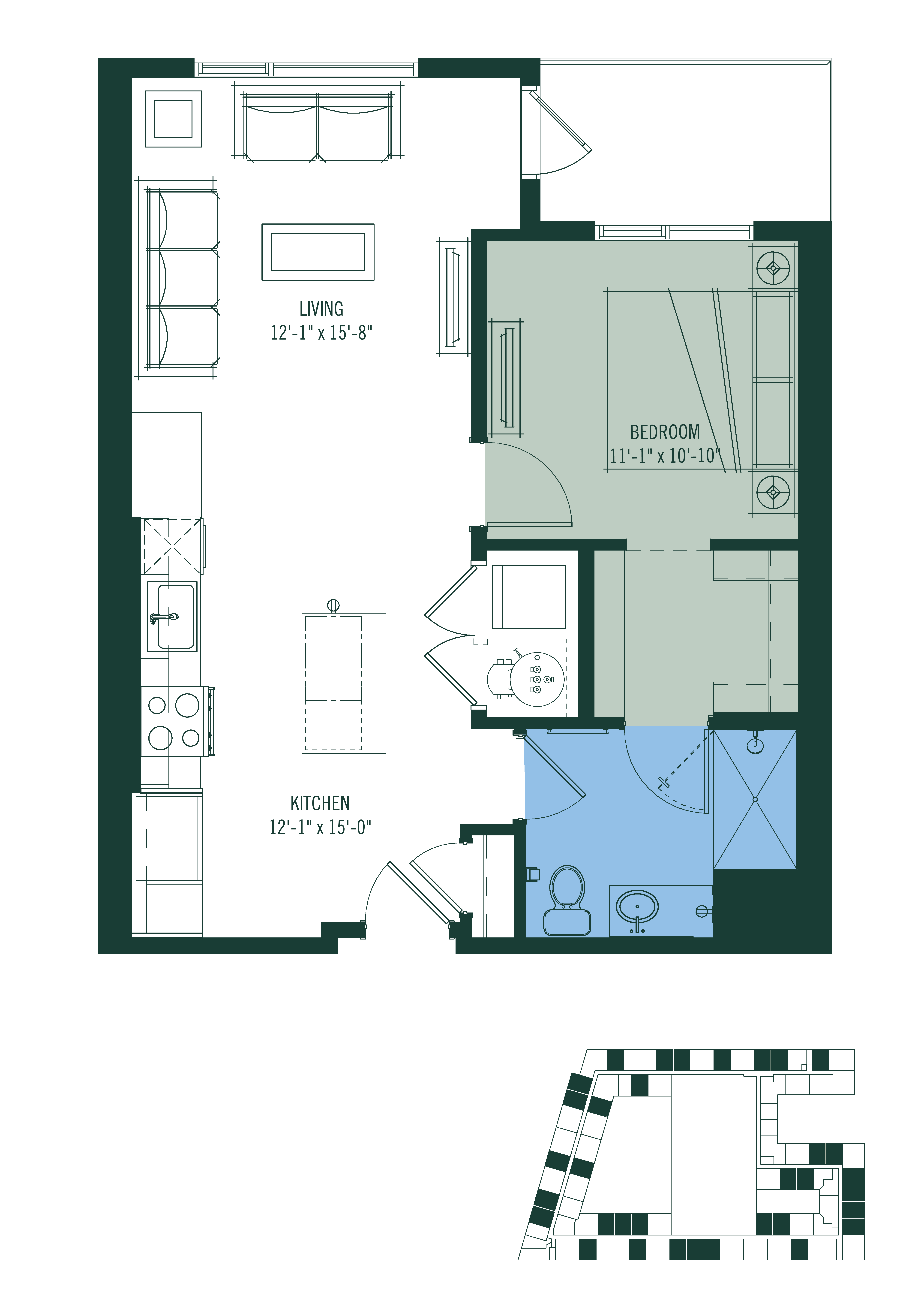 1 Bed/1 Bath-A1 floor plan