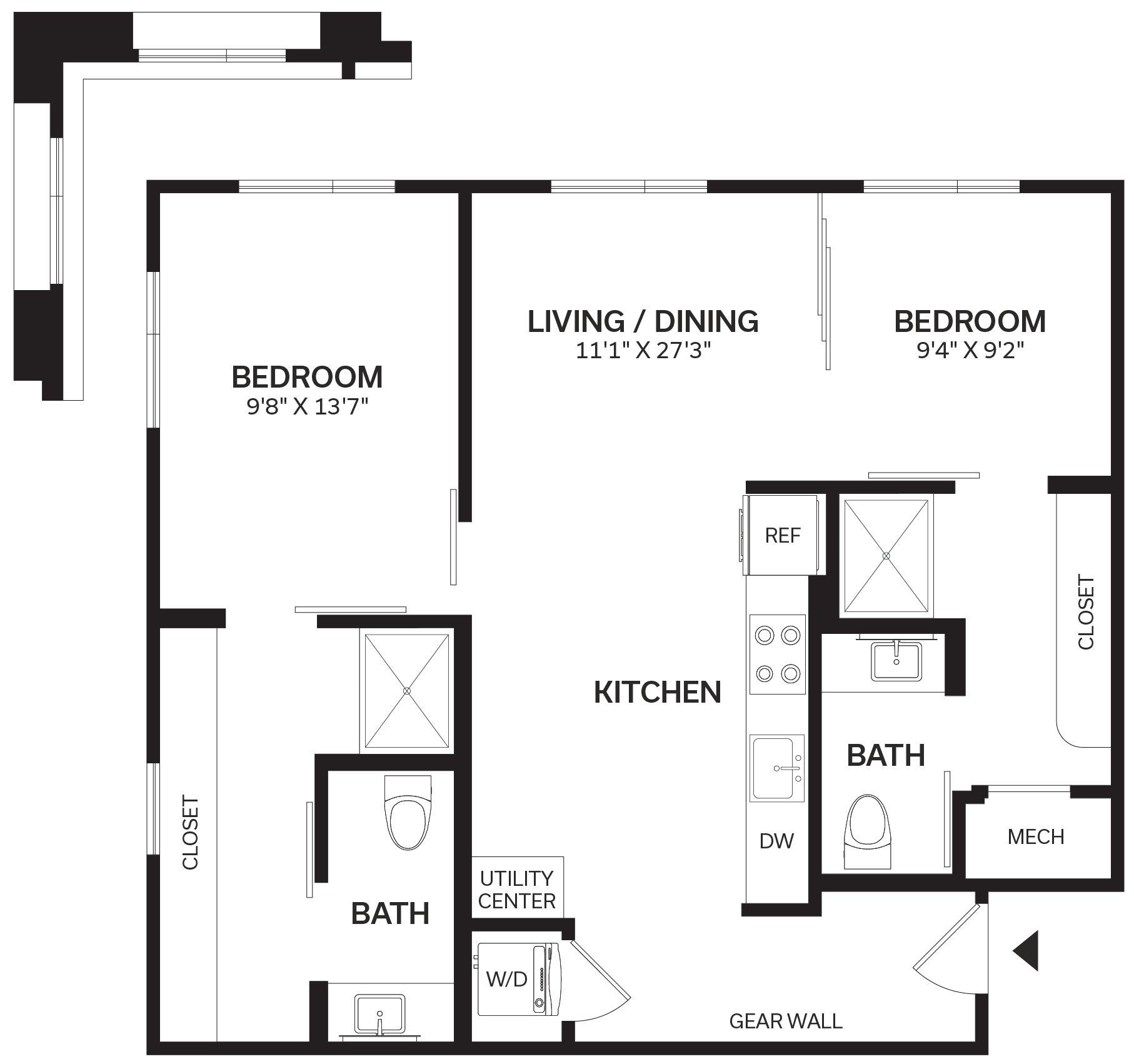 2 Bed/2 Bath-B4 floor plan