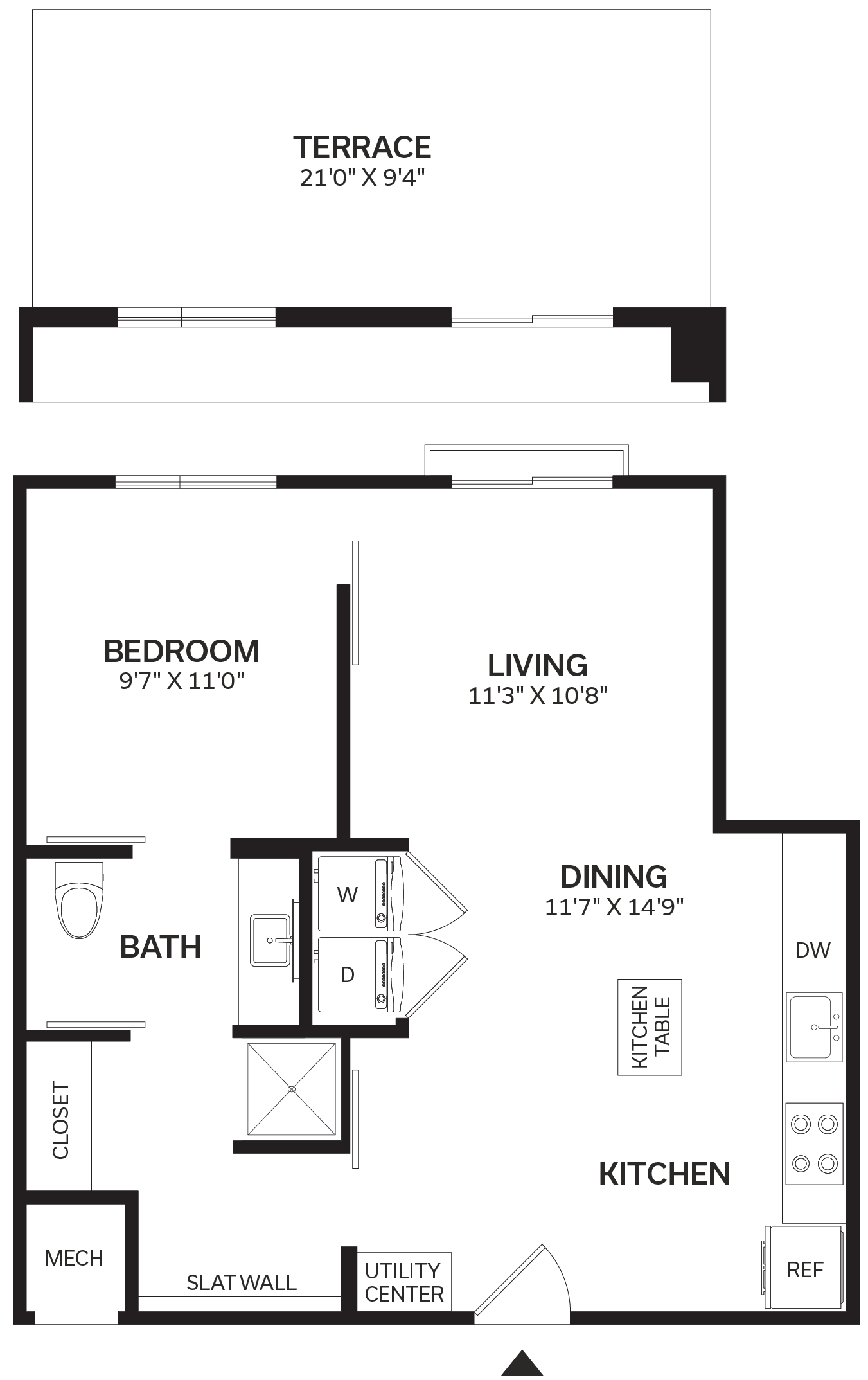1 Bed/1 Bath-A4-2 floor plan