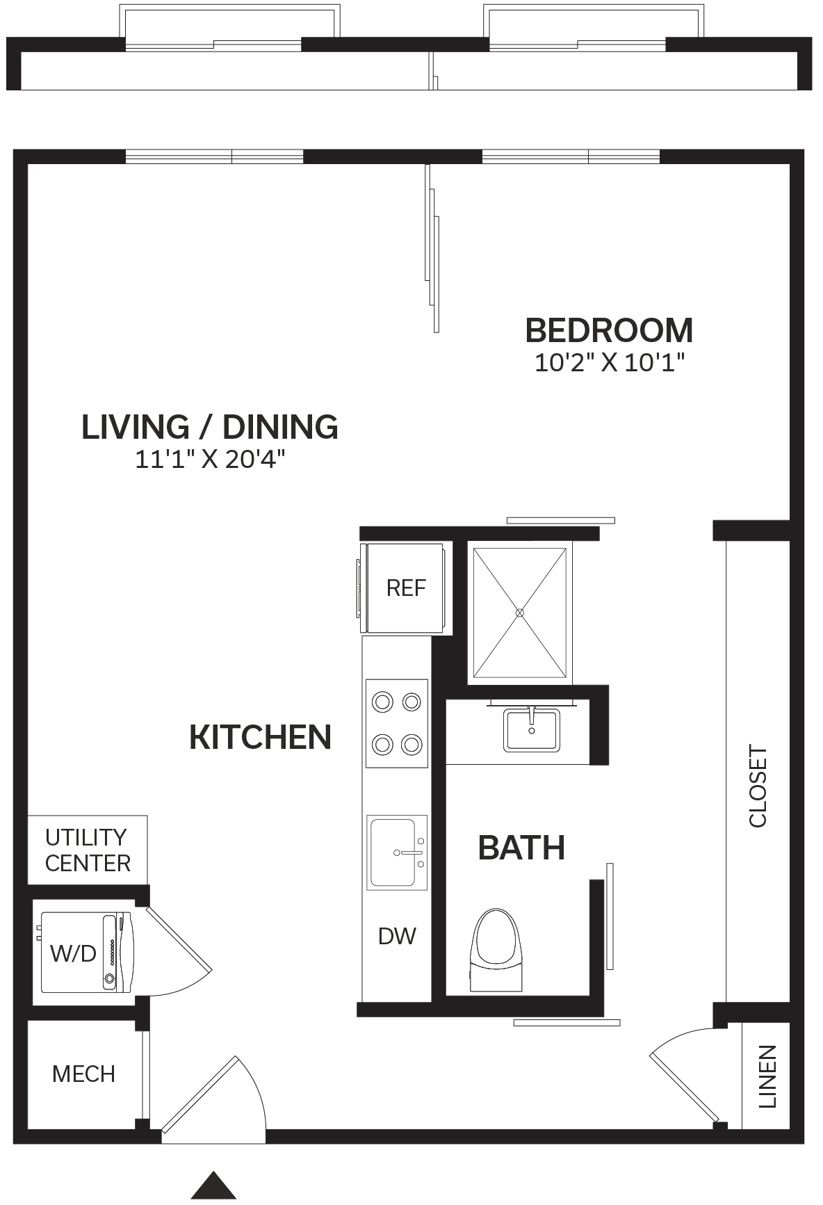 1 Bed/1 Bath-A2 floor plan