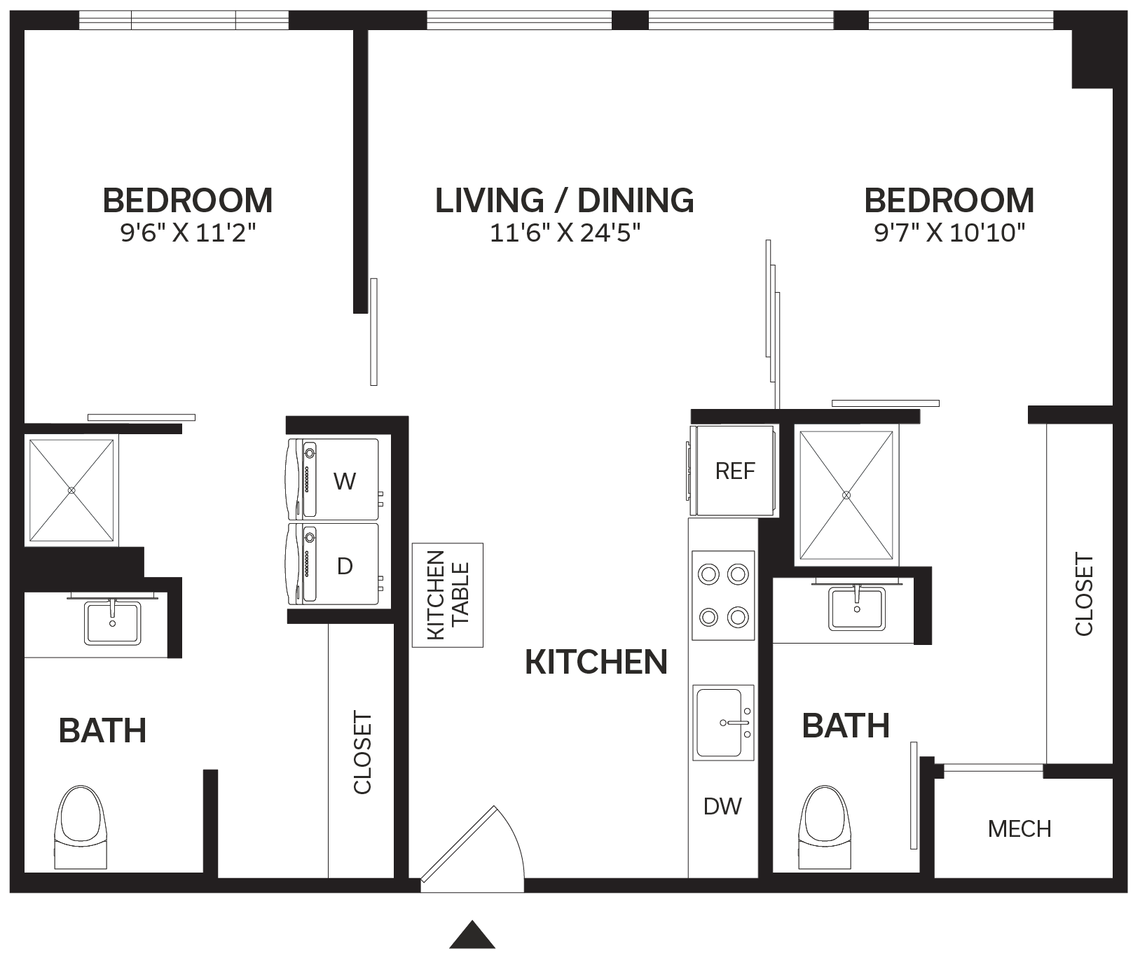2 Bed/2 Bath-B3 floor plan