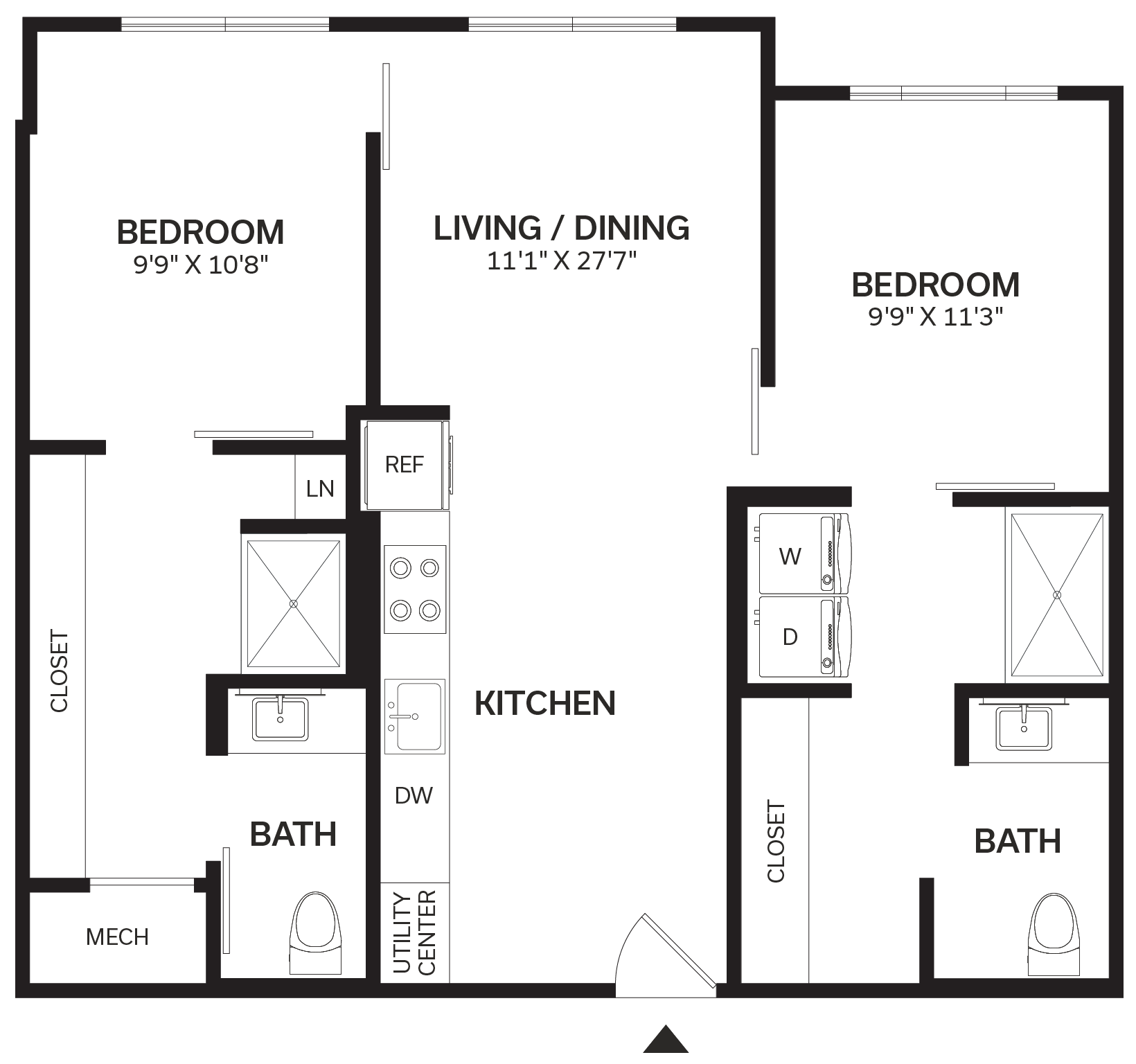 2 Bed/2 Bath-B3-2 floor plan