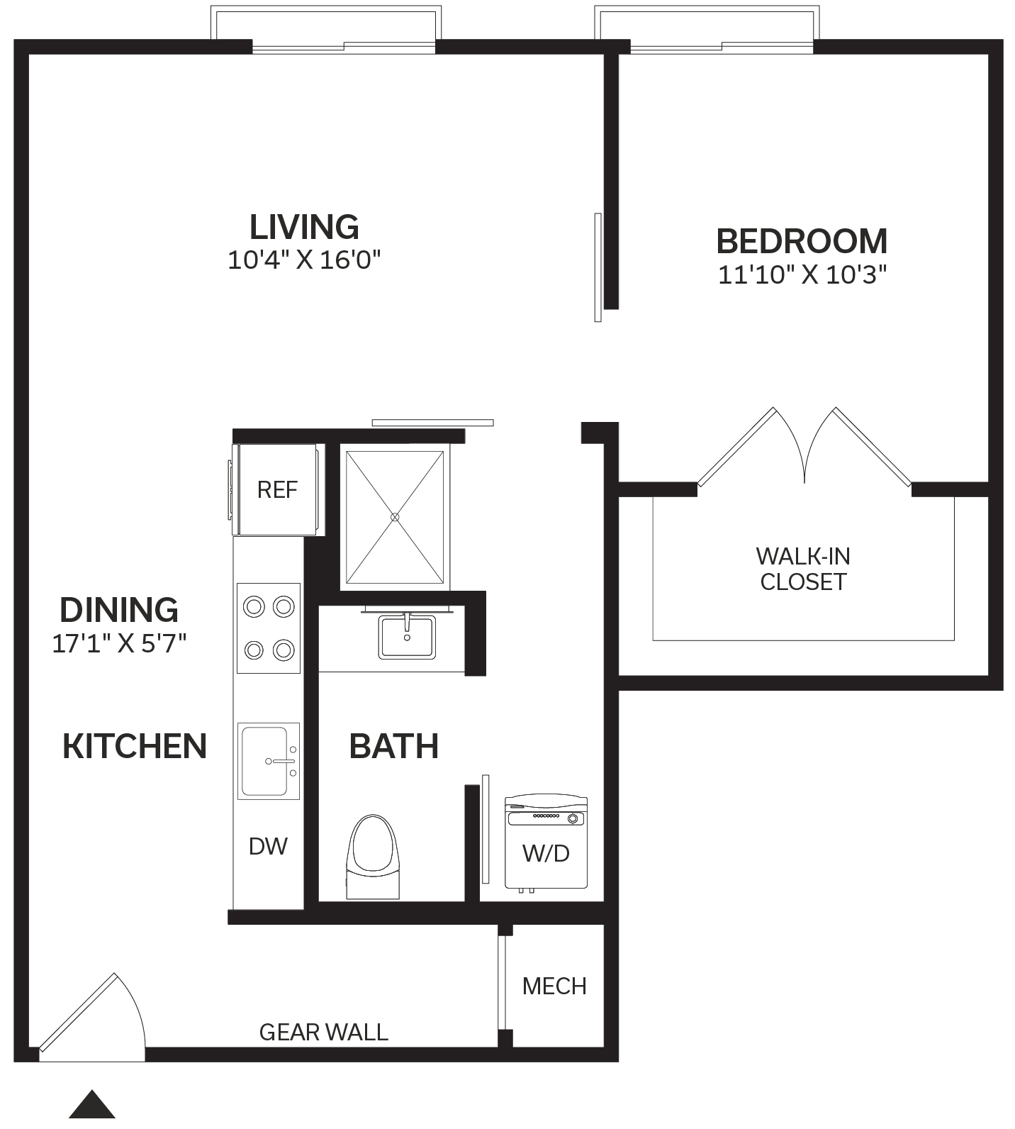 1 Bed/1 Bath-A6 floor plan