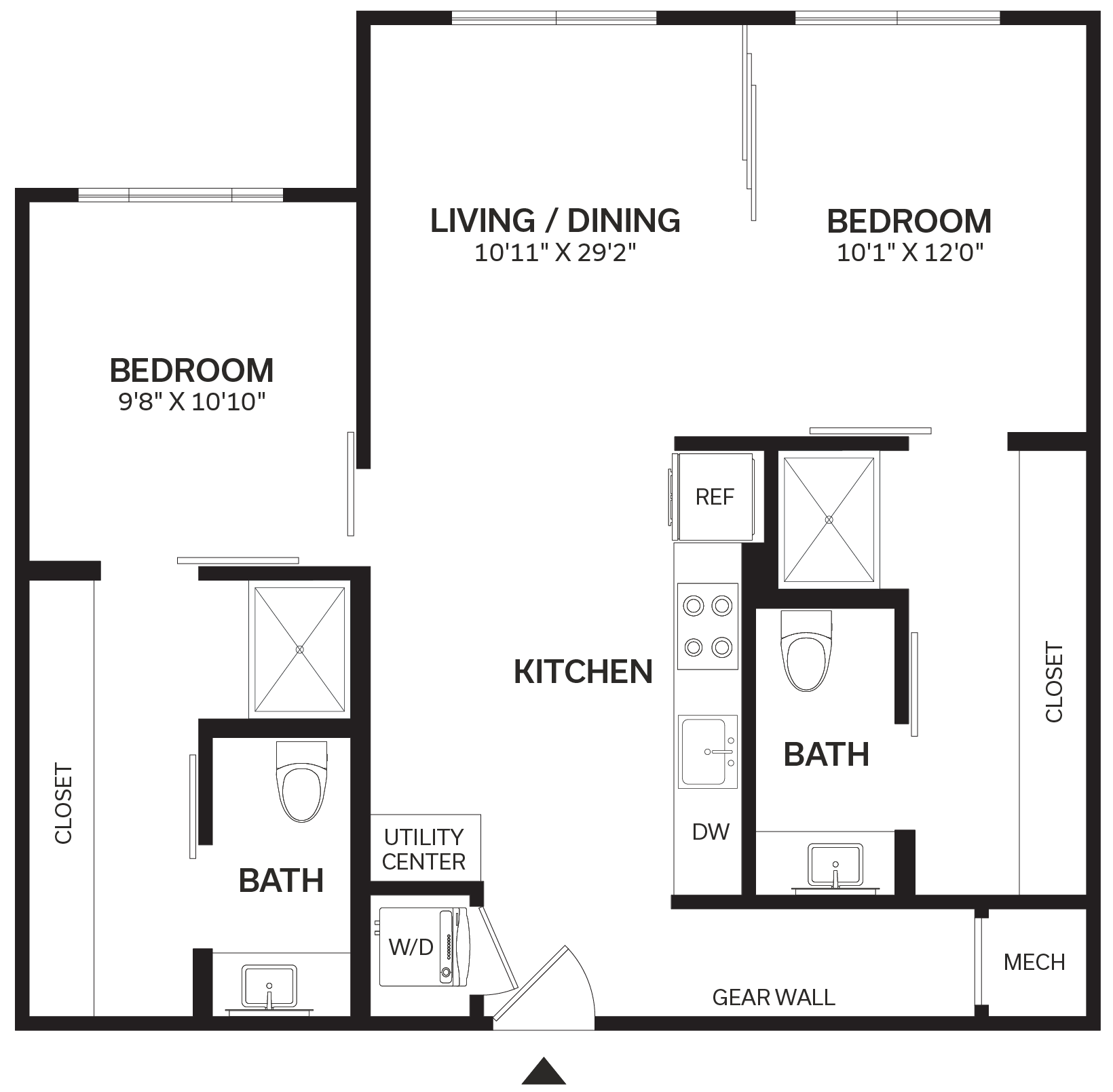 2 Bed/2 Bath-B5 floor plan