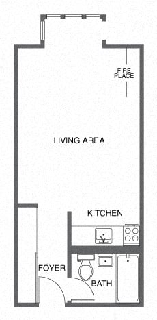 Renovated Studio floor plan