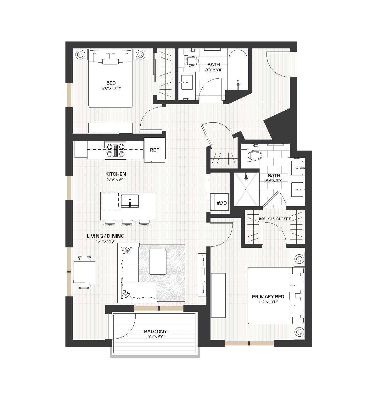 2B2 floor plan