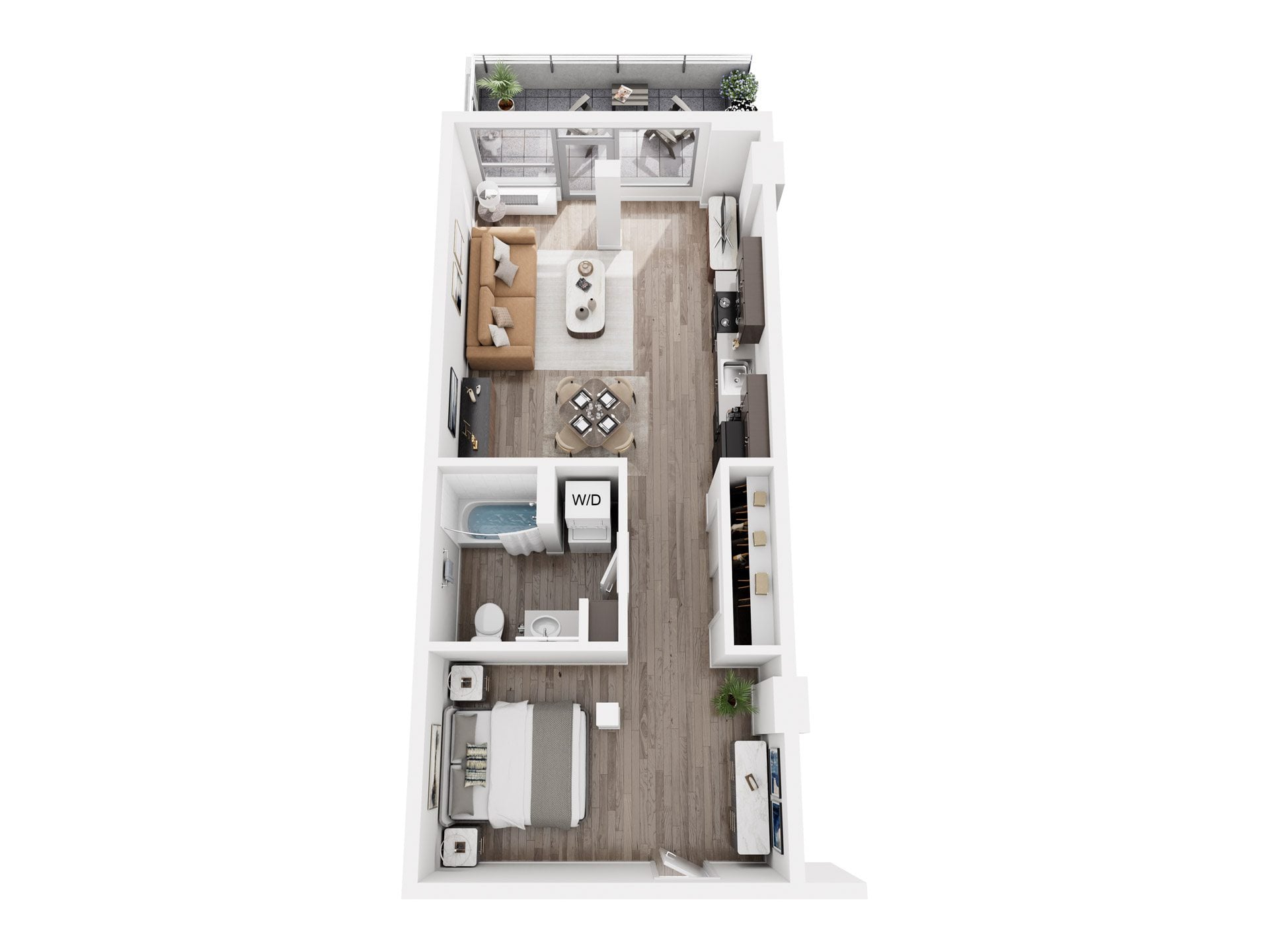 Open 1 Bed floor plan