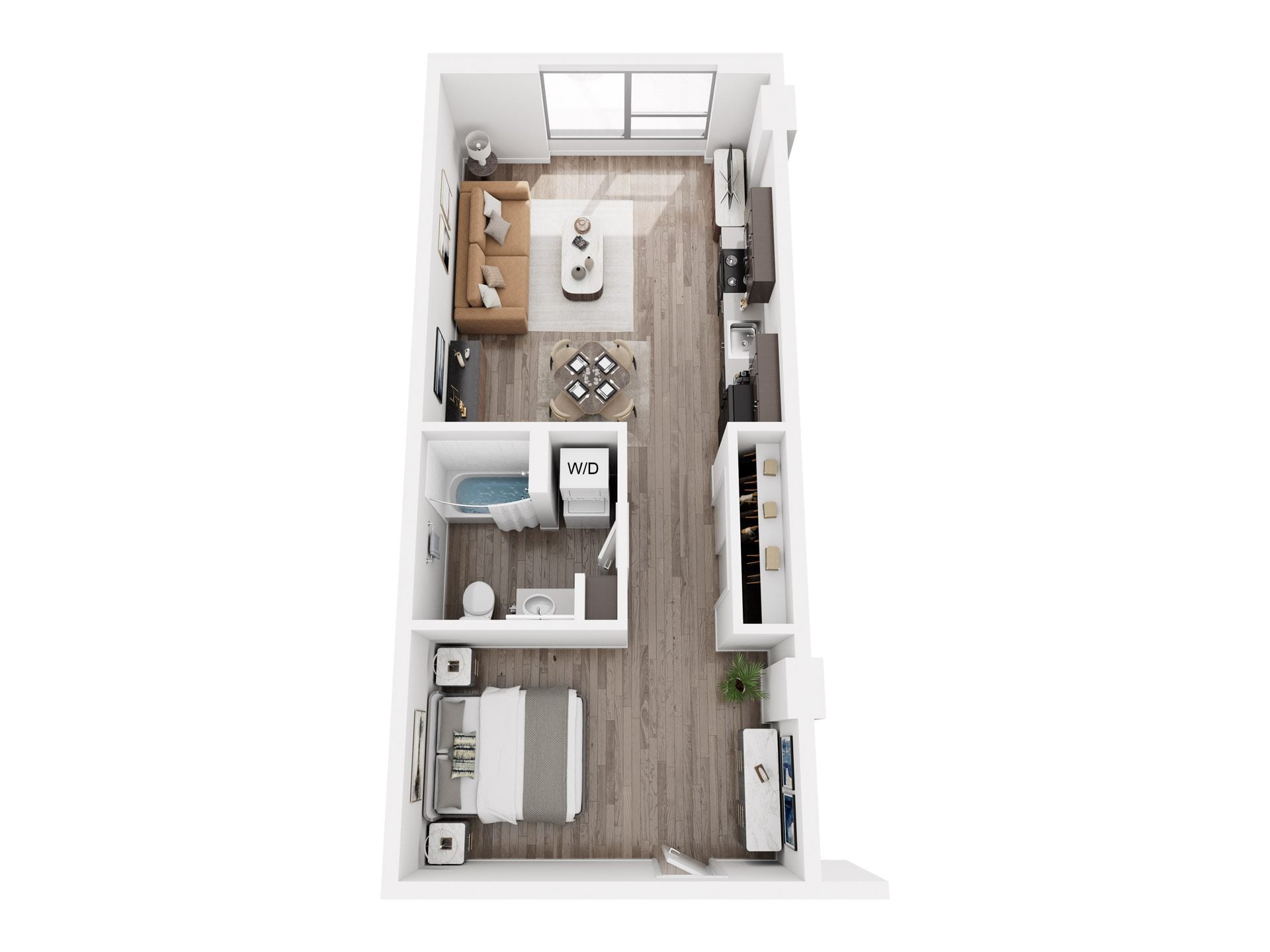 Open 1 Bed floor plan