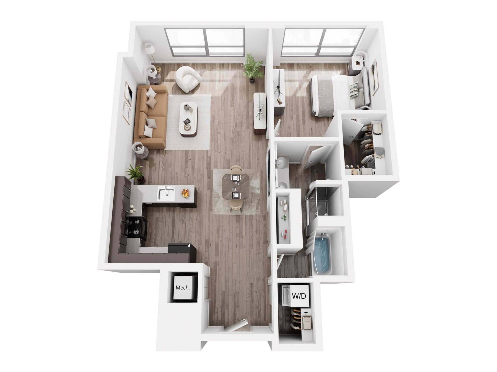 1 Bed 1 Bath - Penthouse floor plan