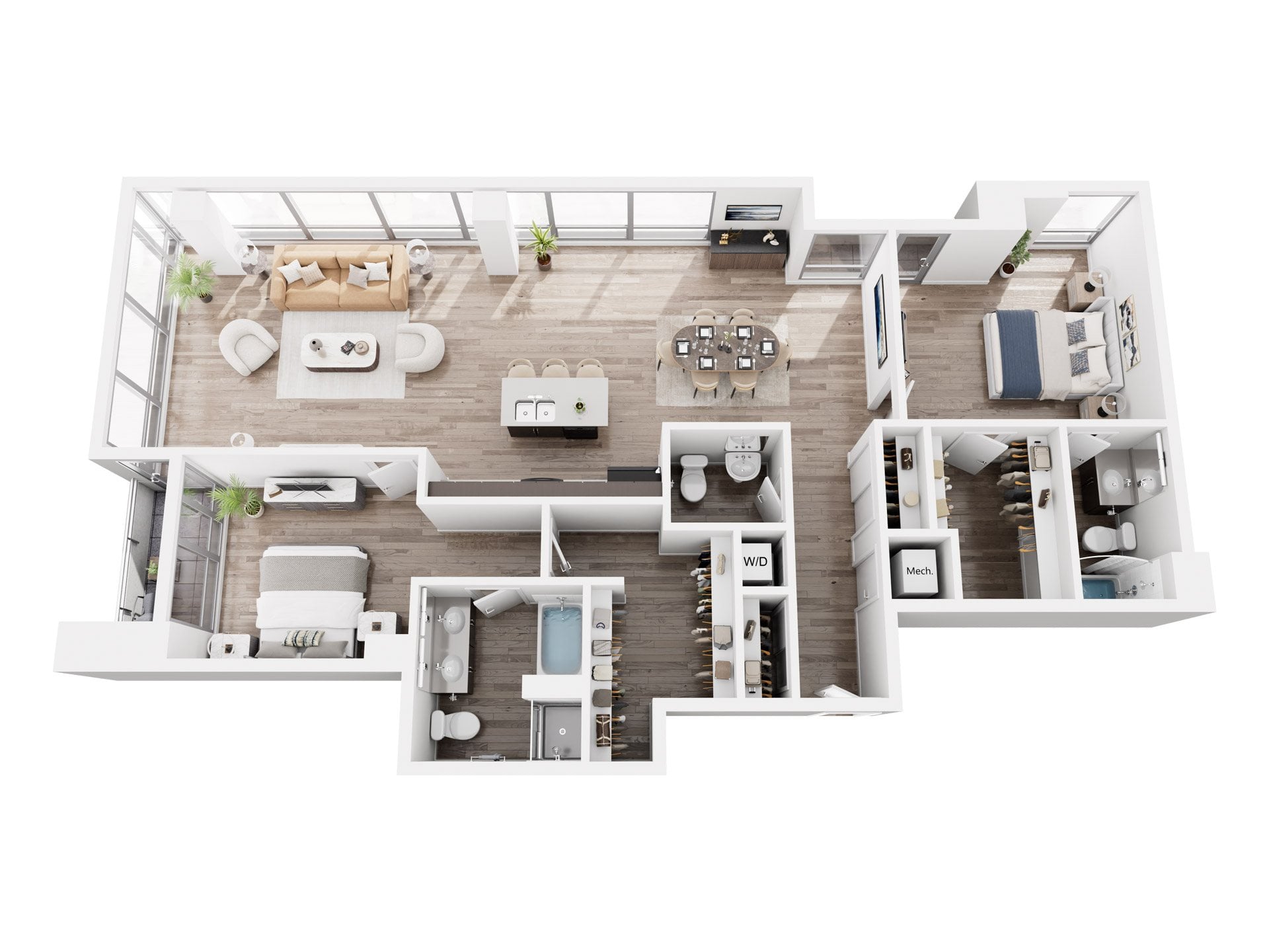 2 Bed 2.5 Bath floor plan