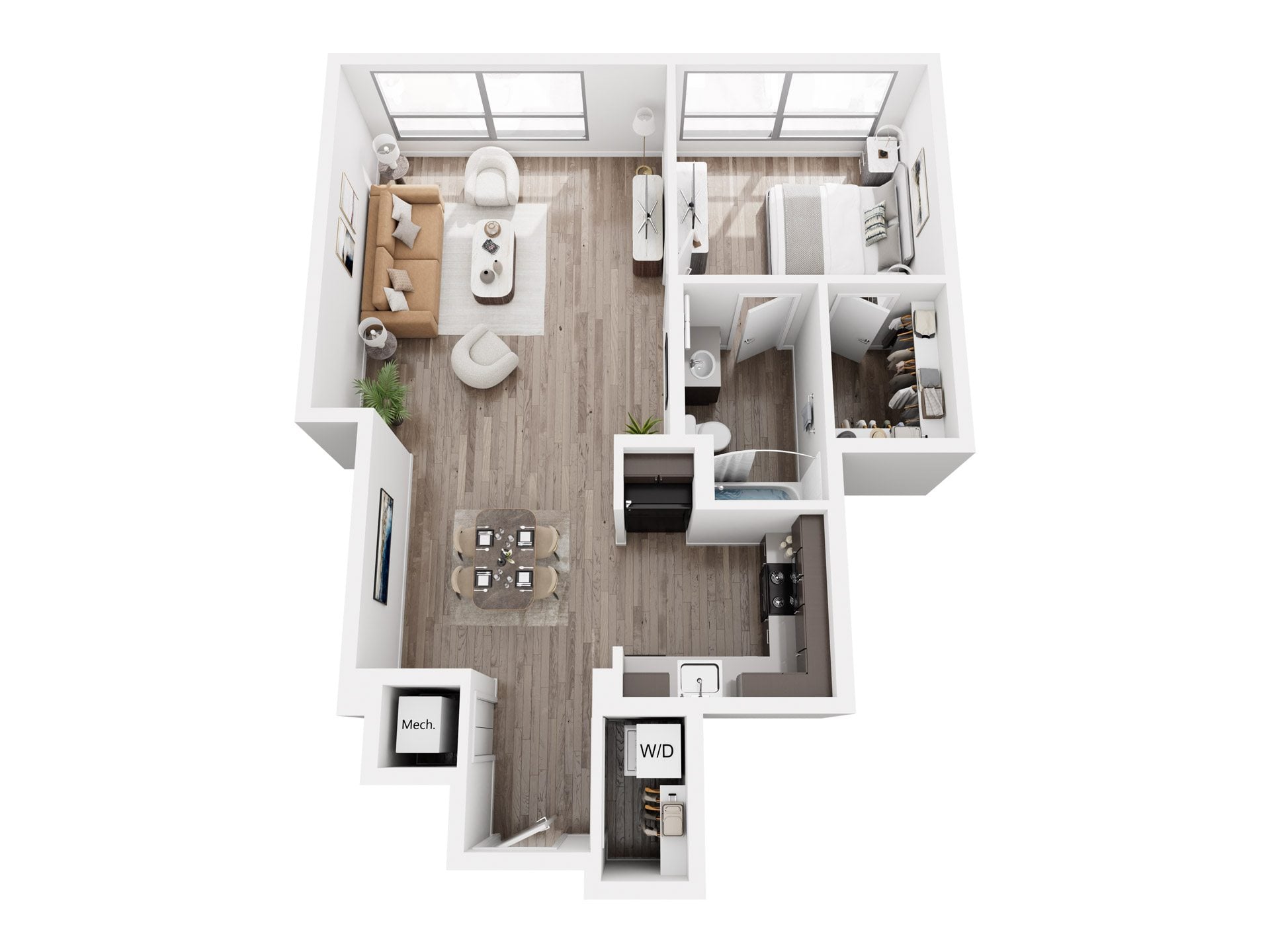 1 Bed 1 Bath floor plan