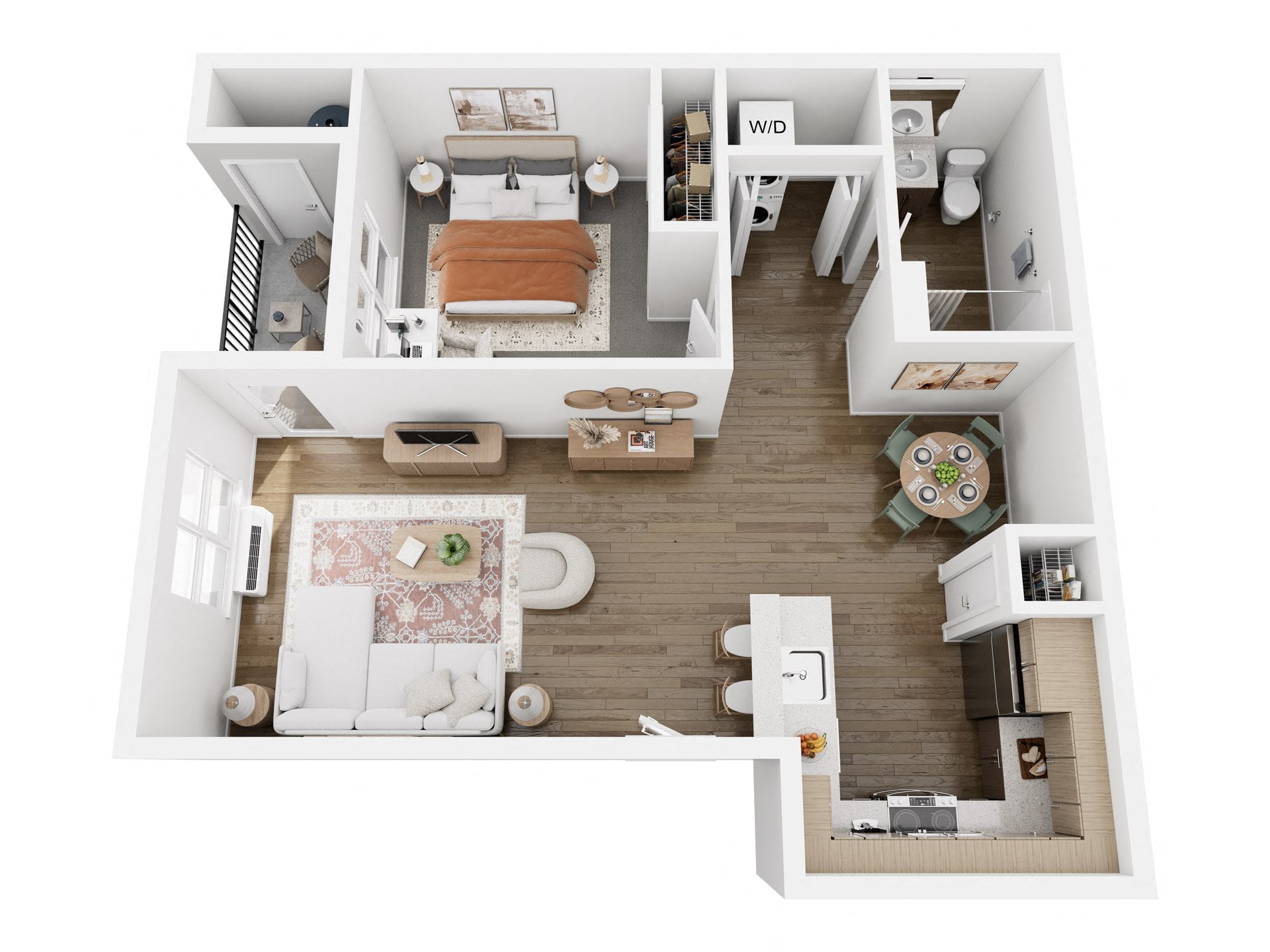 1x1 floor plan