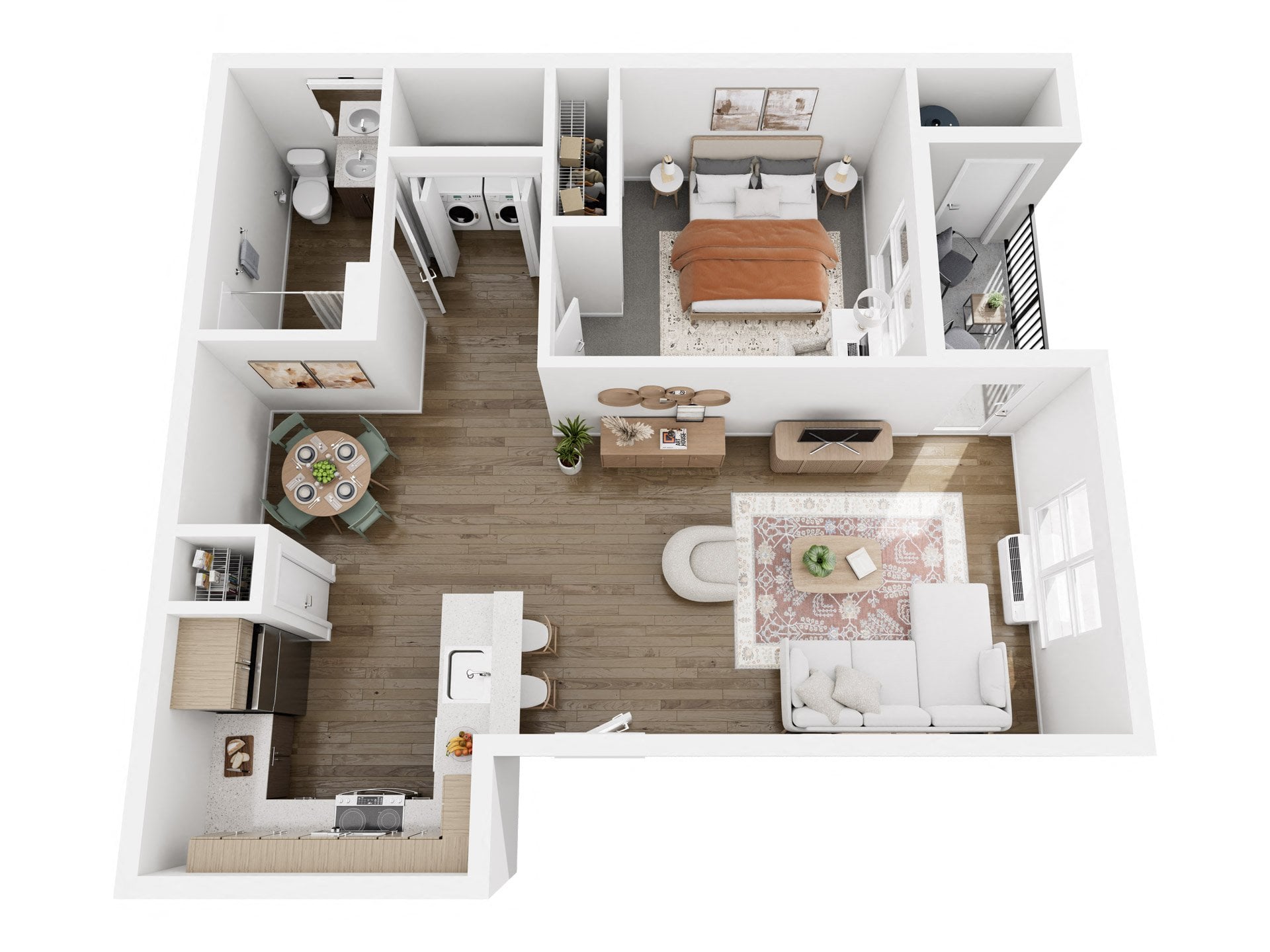 1x1A floor plan