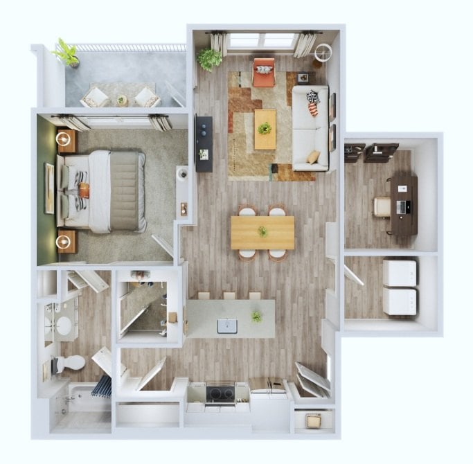 1D floor plan