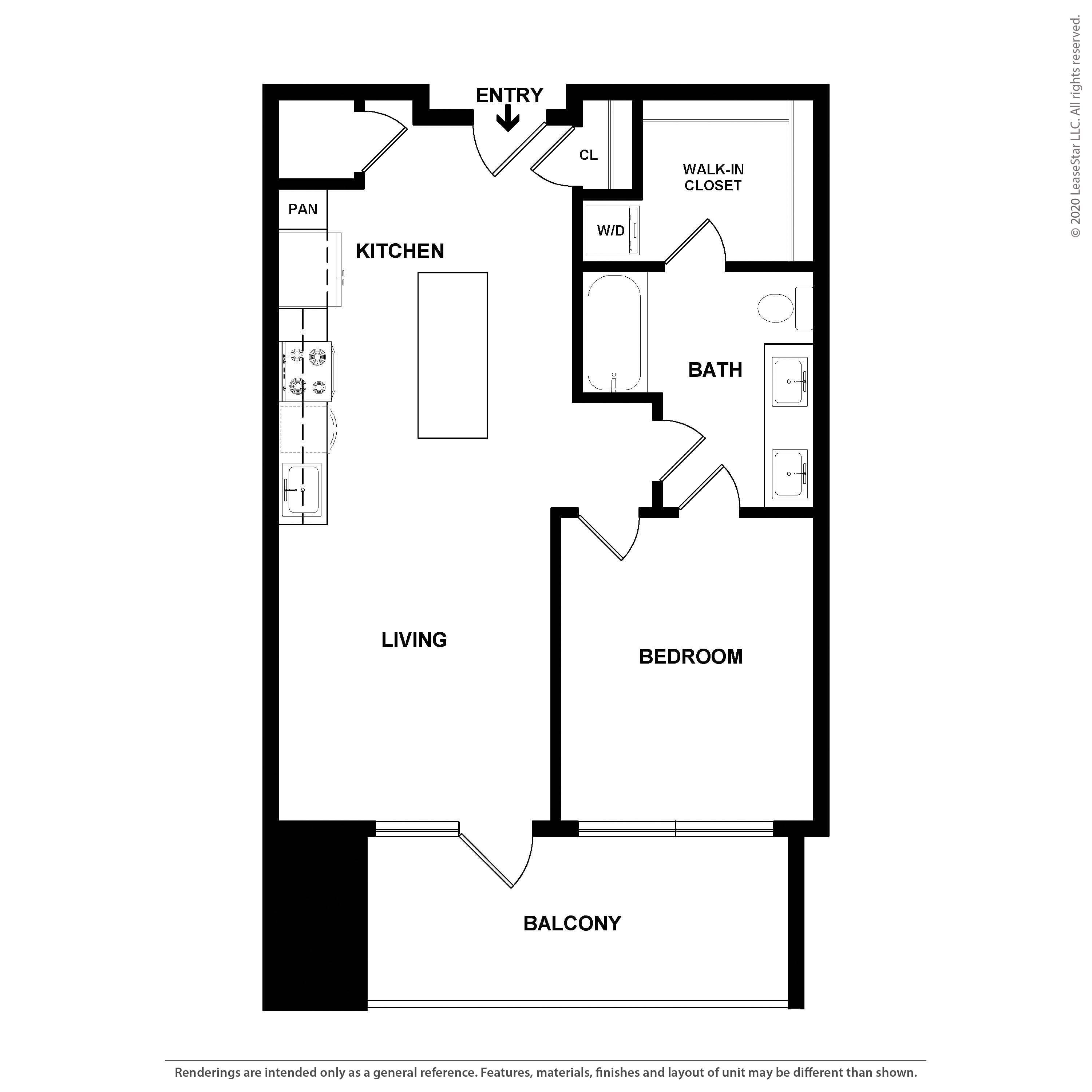 1 Bed/1 Bath-The McFerrin floor plan