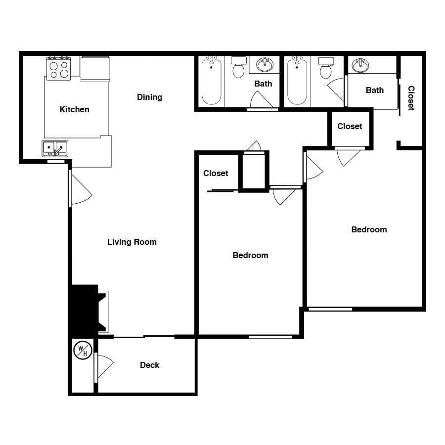 2x2 floor plan