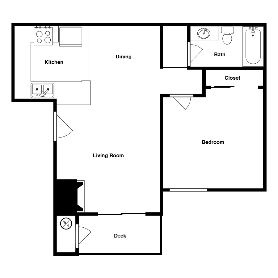 1x1 Bond floor plan