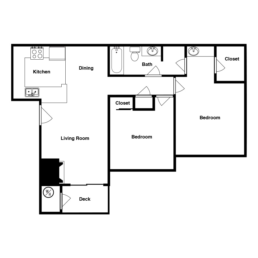 2x1 floor plan
