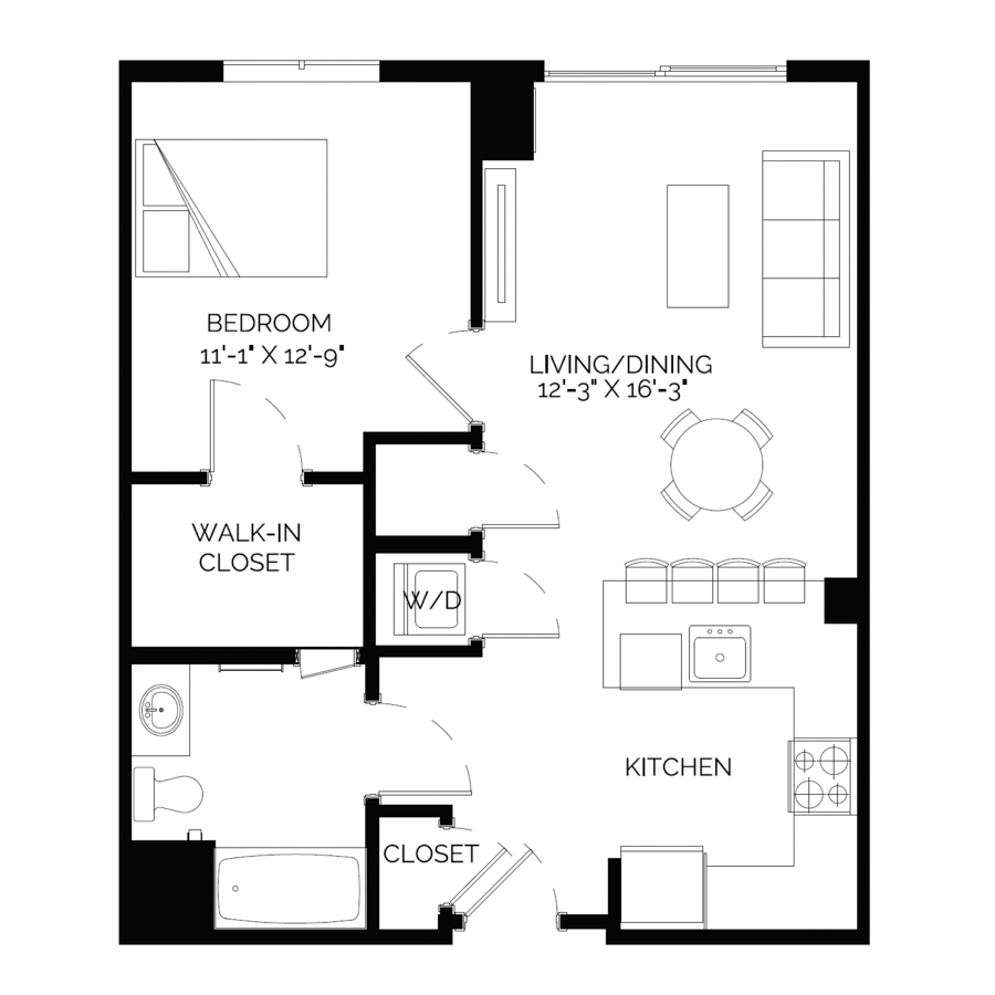1-P floor plan