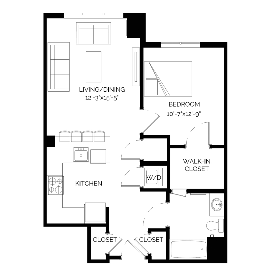 1-H floor plan