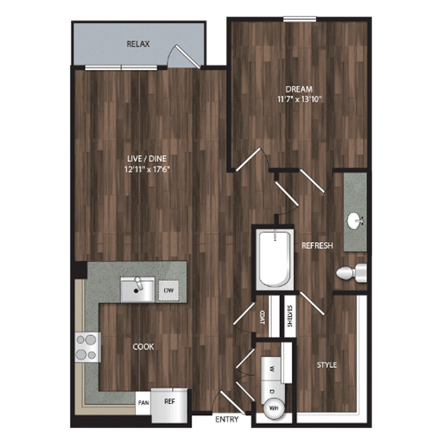 1D floor plan