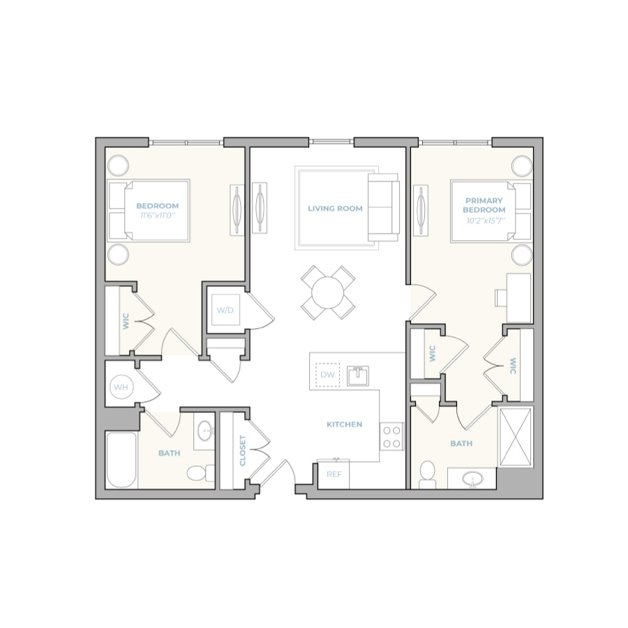 2 BR-A floor plan