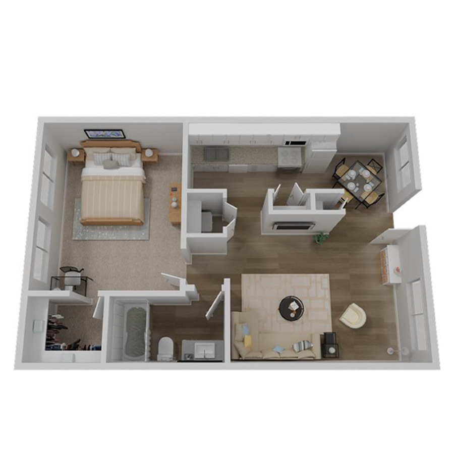 A1 -1x1 floor plan