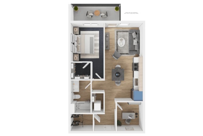 1x1 - C2 floor plan