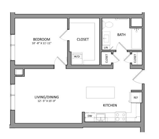 Canvas A1B | 1 Bed | 1 Bath floor plan