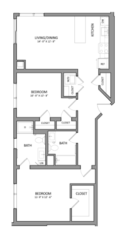 Canvas B2E | 2 Bed | 2 Bath floor plan