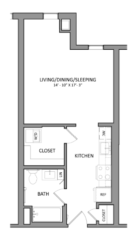 Canvas S1A | Studio | 1 Bath floor plan