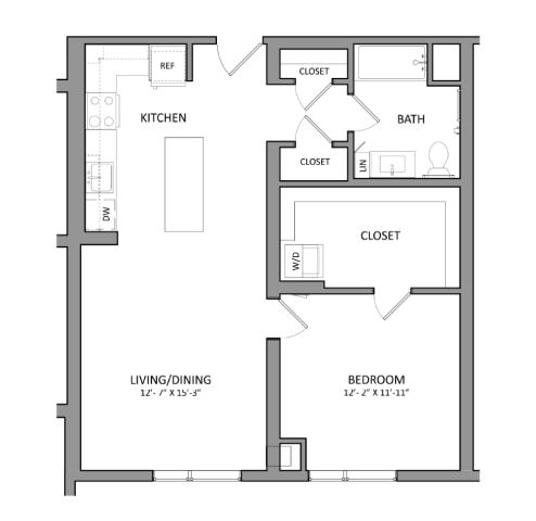 Canvas A1C | 1 Bed | 1 Bath floor plan