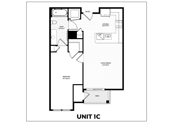 1 Bed/1 Bath-1C floor plan