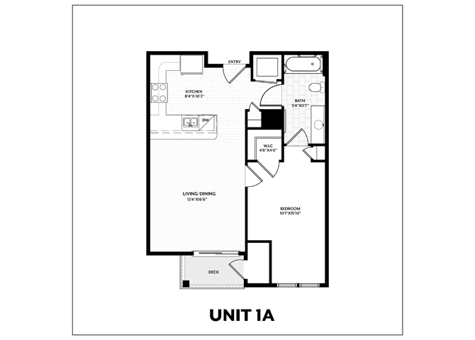 1 Bed/1 Bath-1A floor plan