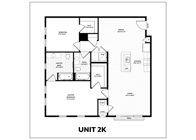 2 Bed/2 Bath-2K floor plan