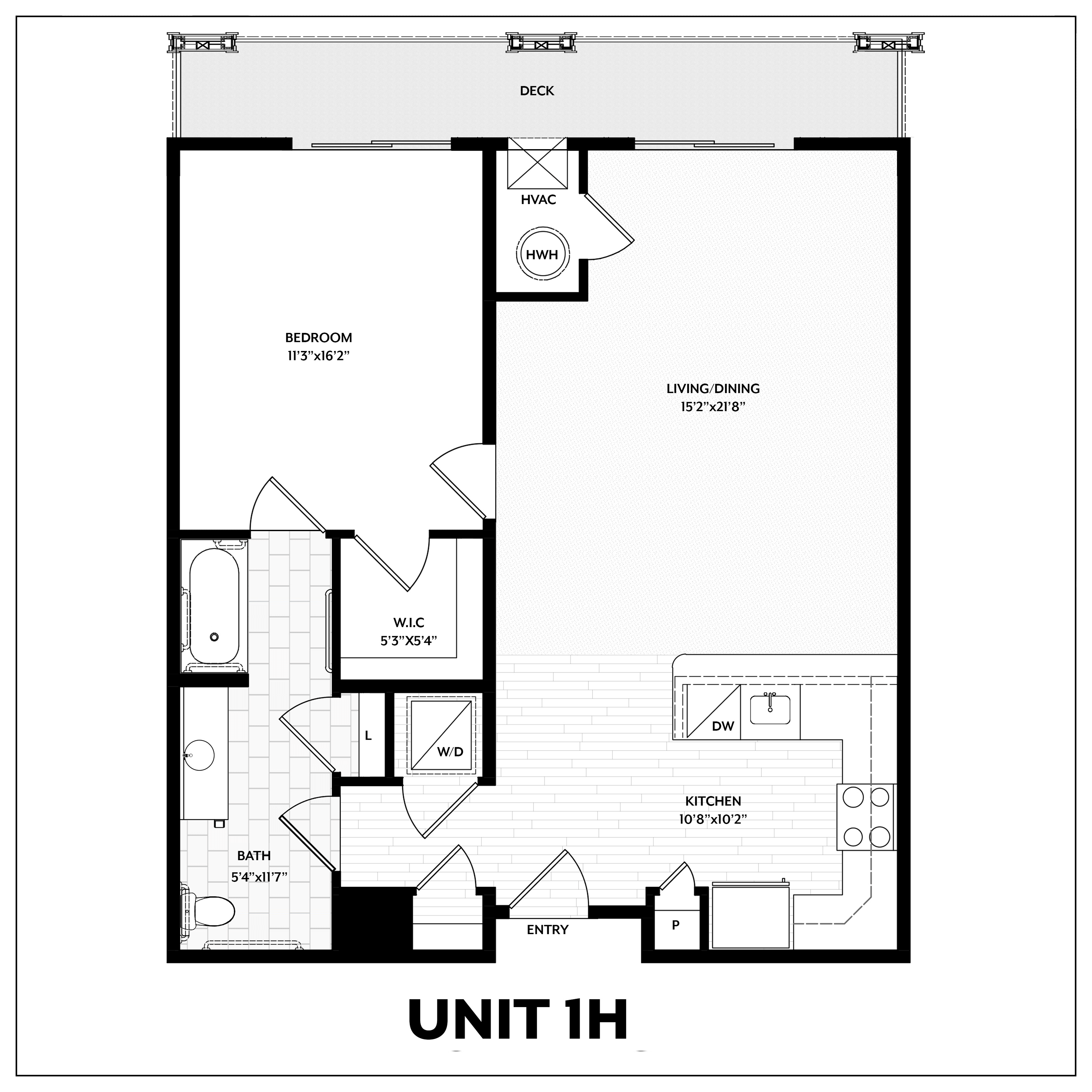 1 Bed/1 Bath-1H floor plan