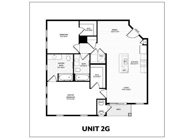2 Bed/2 Bath-2G floor plan