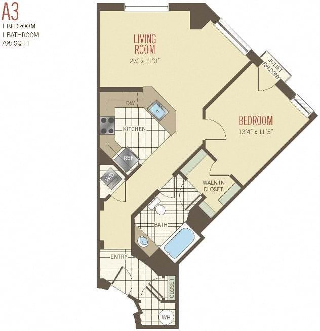 1 Bed - A3 floor plan