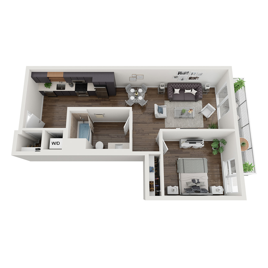 One Bedroom 10g floor plan
