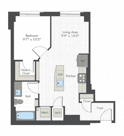 1 Bed/1 Bath-C floor plan