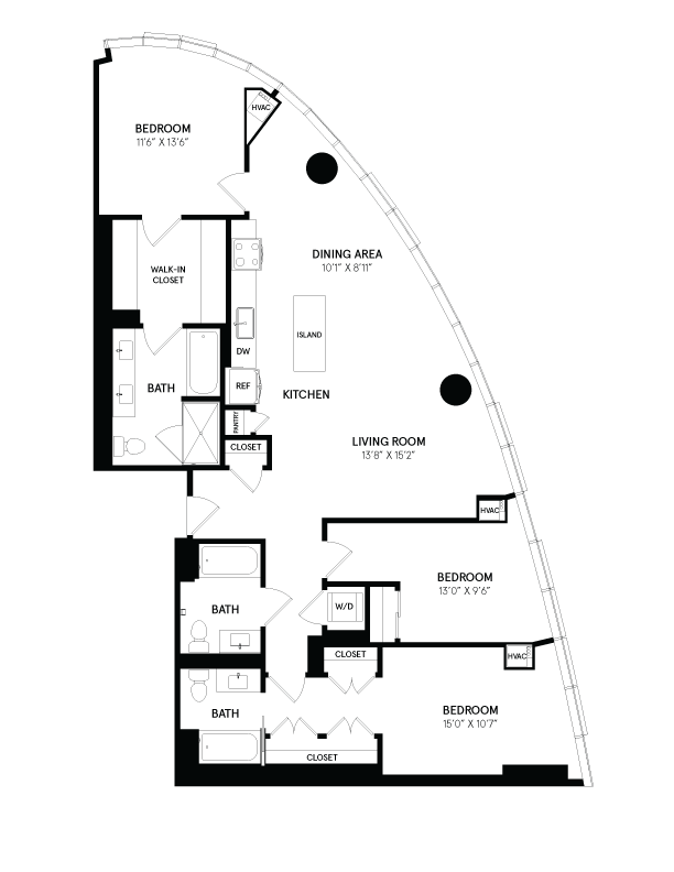 3 Bed/3 Bath-02B floor plan
